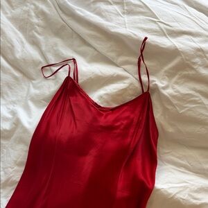 Vintage Victoria's Secret Red Satin Slip Dress - M